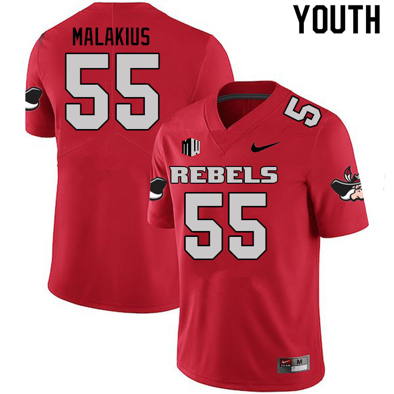 Youth #55 Tavis Malakius UNLV Rebels College Football Jerseys Sale-Scarlet - Click Image to Close